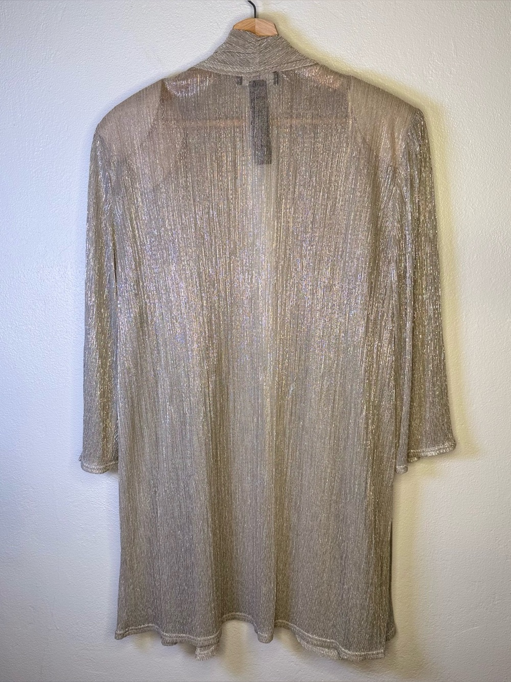 R&M Richards Sleeveless Metallic Champagne Two-Piece Dress & Jacket Set Size 18W - Picture 14 of 16